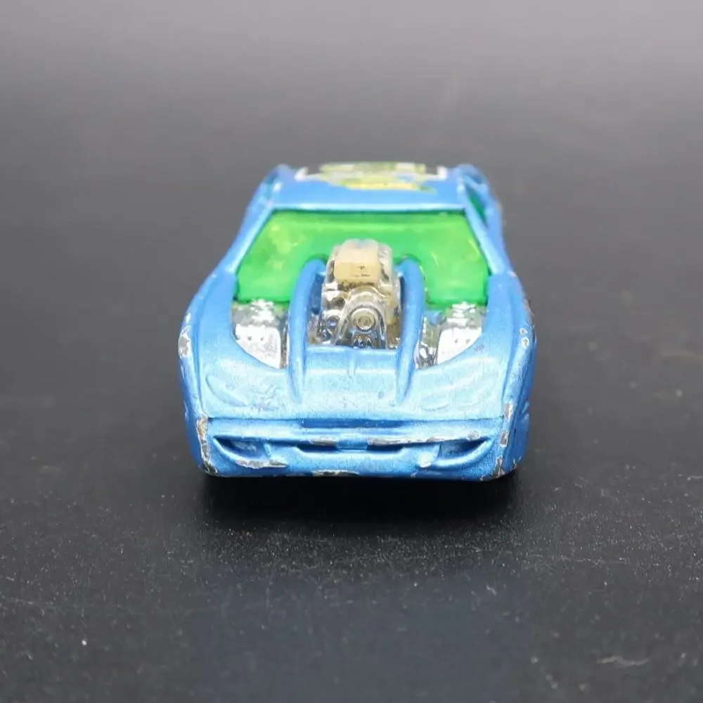 Hot Wheels Diecast Cars Set of 2 1:64 Scale Overbored Green Blue Metallic 2001